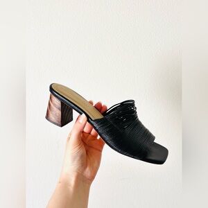 Mari Giudicelli Giselle Sandal in Jet Black Lambskin Leather Size 40 / 9